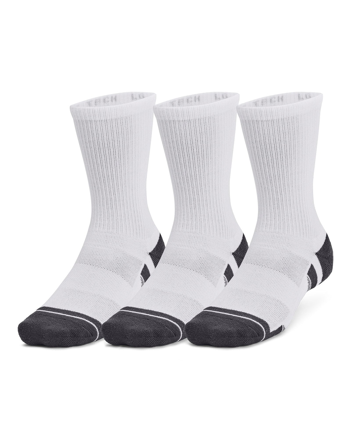 UA Performance Tech™ Unisex 3-Pack Crew Socks - White