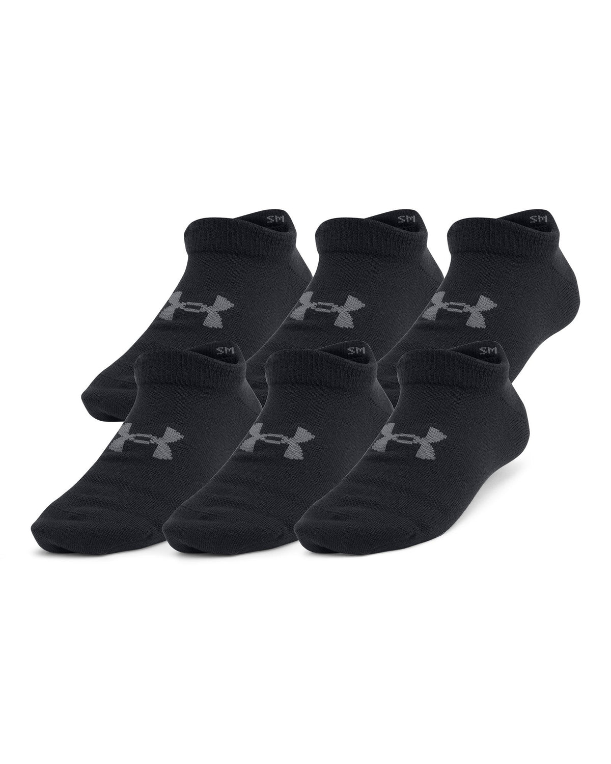 UA Essential Kids' 6-Pack No-Show Socks - Black