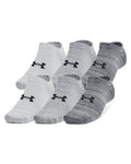 UA Essential Unisex 6-Pack No-Show Socks - Gray