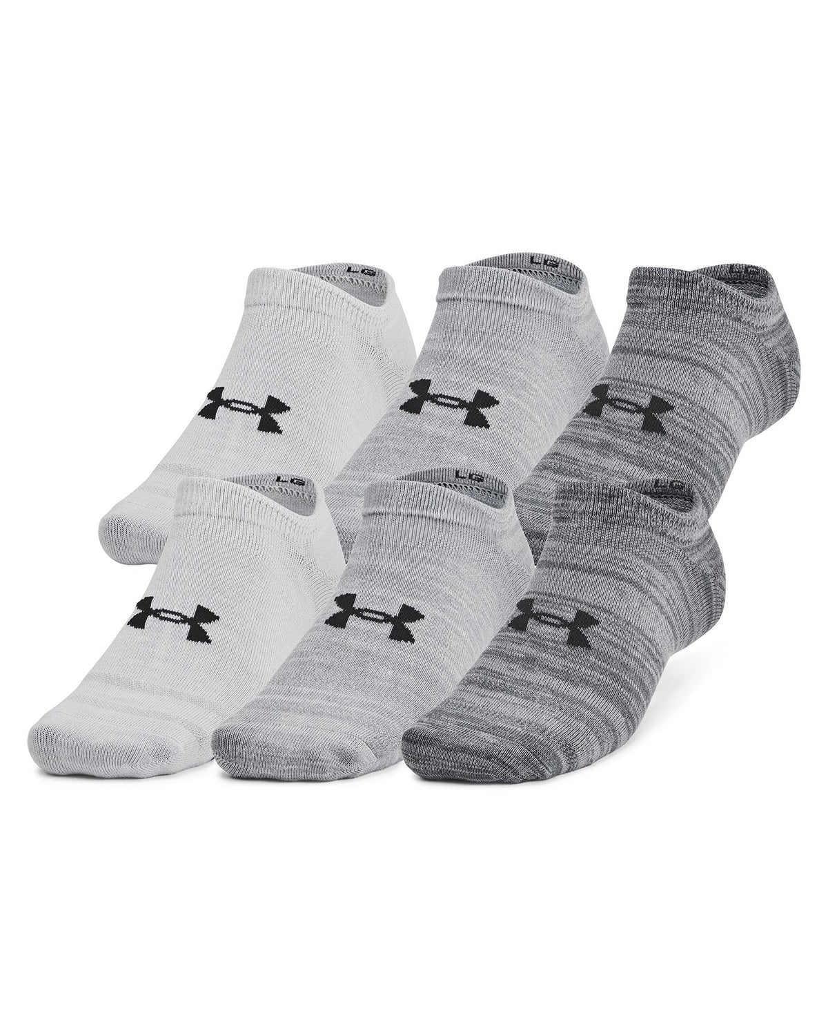 UA Essential Unisex 6-Pack No-Show Socks - Gray
