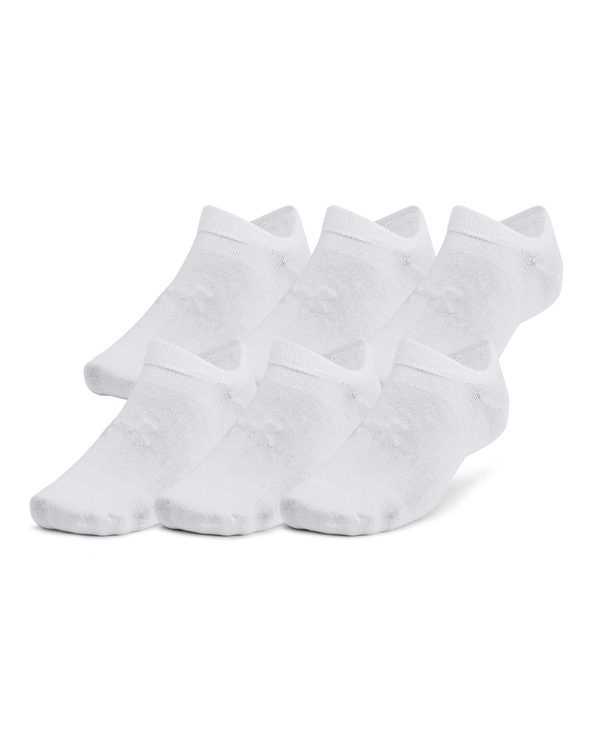 UA Essential Unisex 6-Pack No-Show Socks - White