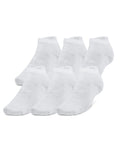 UA Essential Unisex 6-Pack Low Cut Socks - White