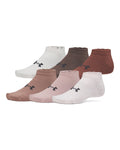 UA Essential Unisex 6-Pack Low Cut Socks - Pink