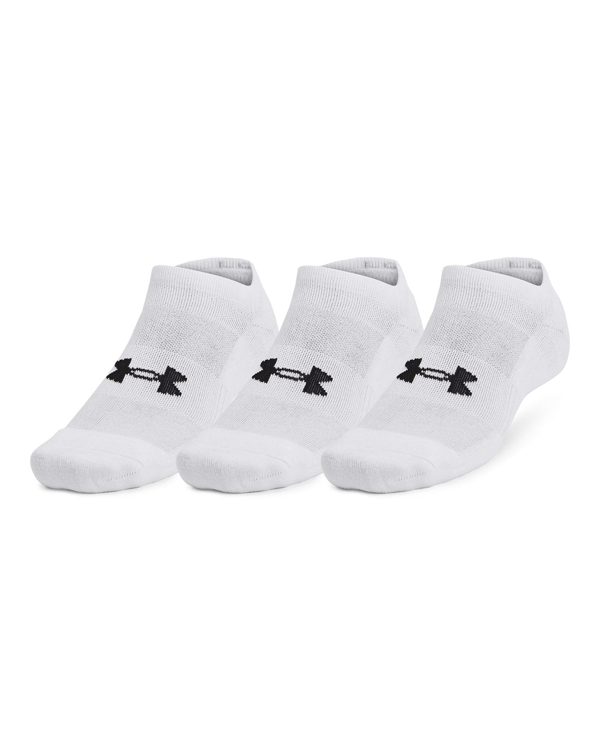 UA Training Cotton Unisex 3-Pack No Show Socks - White