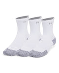 UA ArmourDry® Run Cushion Unisex 3-Pack Mid-Crew Socks - White