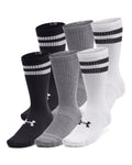 UA Essential Unisex 6-Pack Crew Socks - White