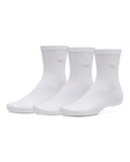 UA Sportstyle Cotton Unisex 3-Pack Crew Socks - White