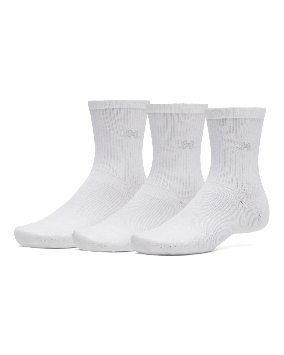 UA Sportstyle Cotton Unisex 3-Pack Crew Socks - White