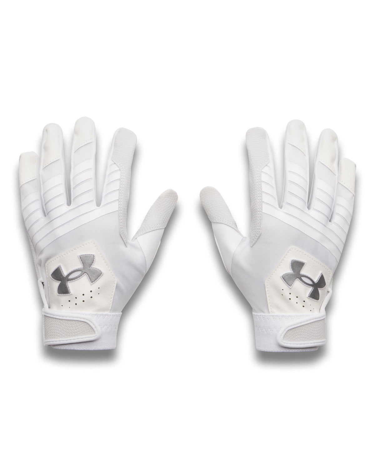 UA Clean Up Boys' Batting Gloves - White