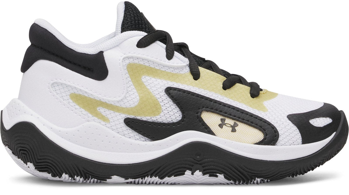 UA Jet '25 Pre-School Basketball Shoes - White