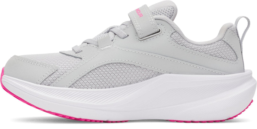 UA Charged+ Assert 11 Wide Girls' Pre-School Running Shoes - Gray