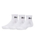 UA Performance Cotton Unisex 3-Pack Quarter Socks - White