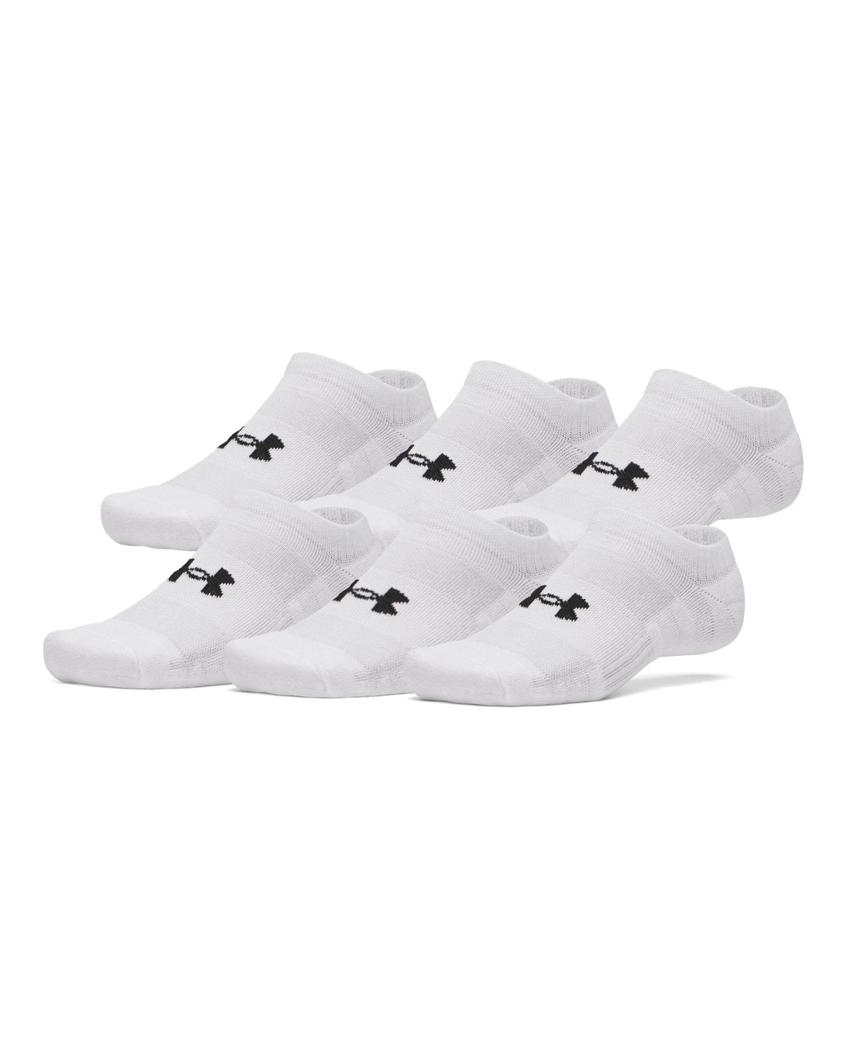 UA Performance Cotton Unisex 6-Pack No Show Socks - White