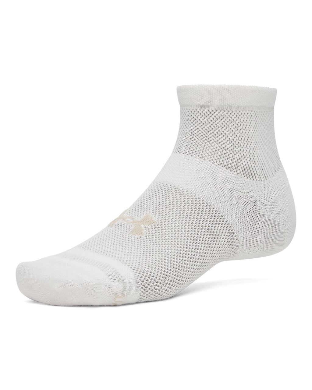 UA Essential Mesh Unisex 3-Pack Quarter Socks - White
