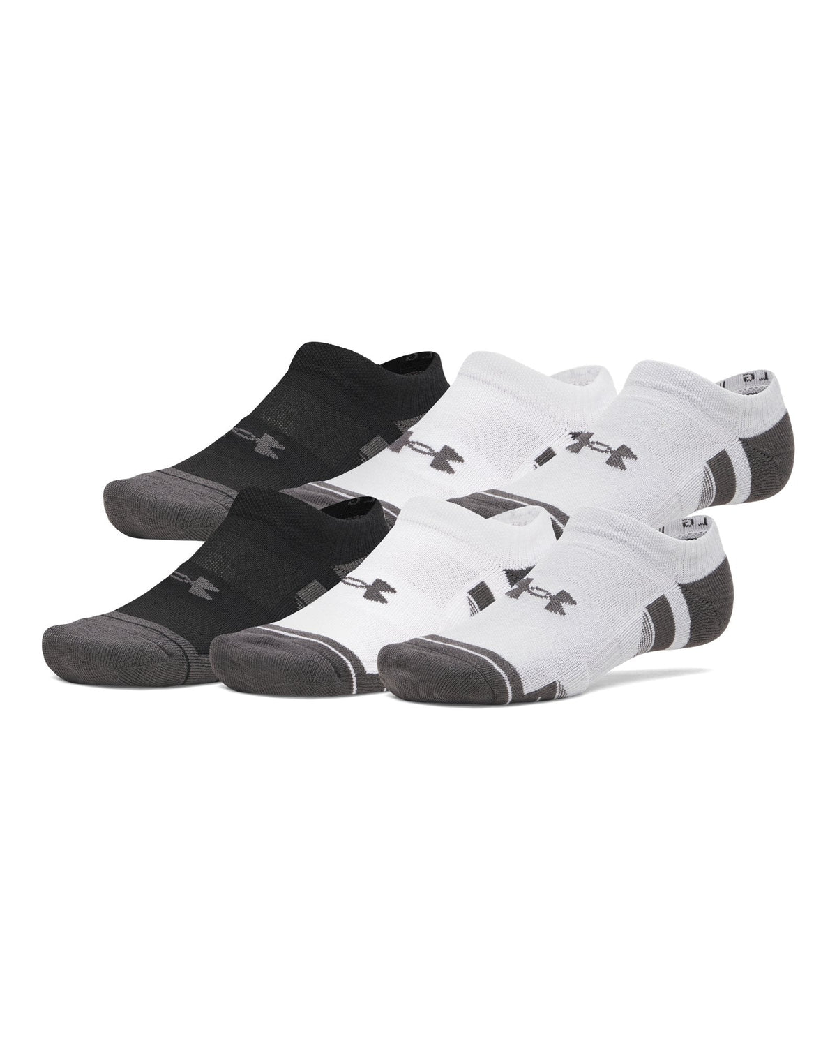 UA Performance Tech Unisex 6-Pack No Show Socks - Gray
