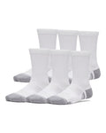 UA Performance Tech Kids' 6-Pack Crew Socks - White