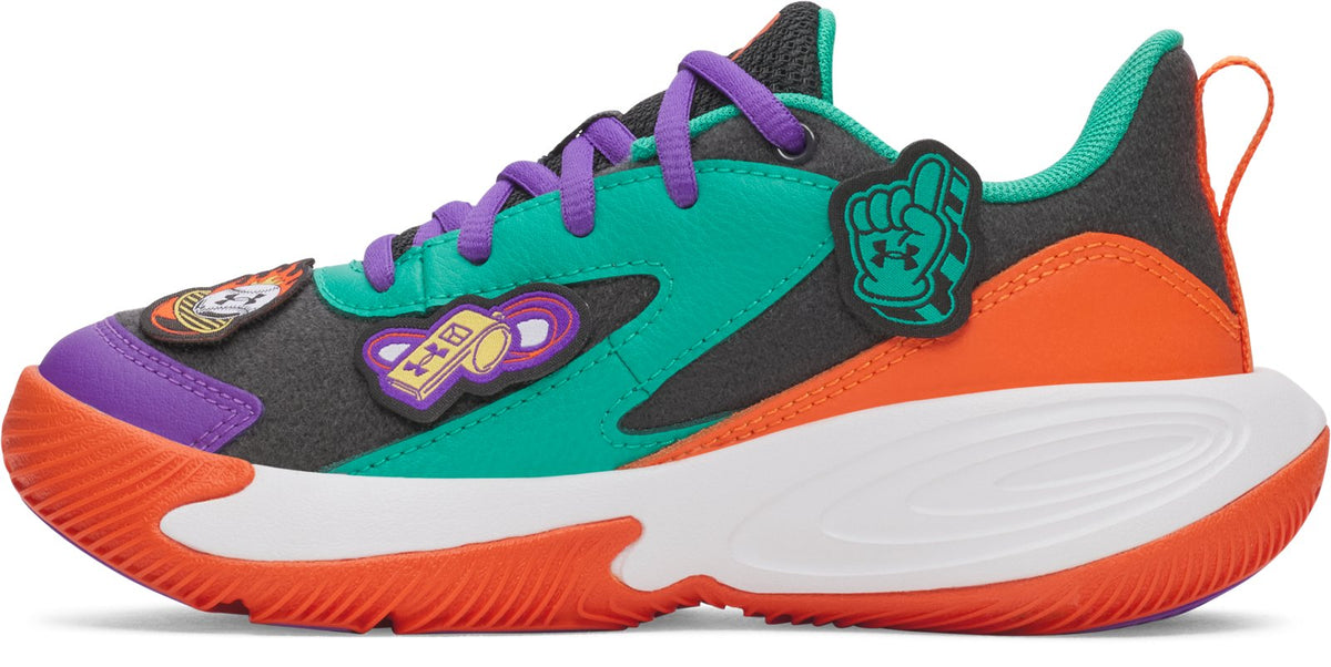 UA Lockdown 8 Patches Pre-School Basketball Shoes - Gray