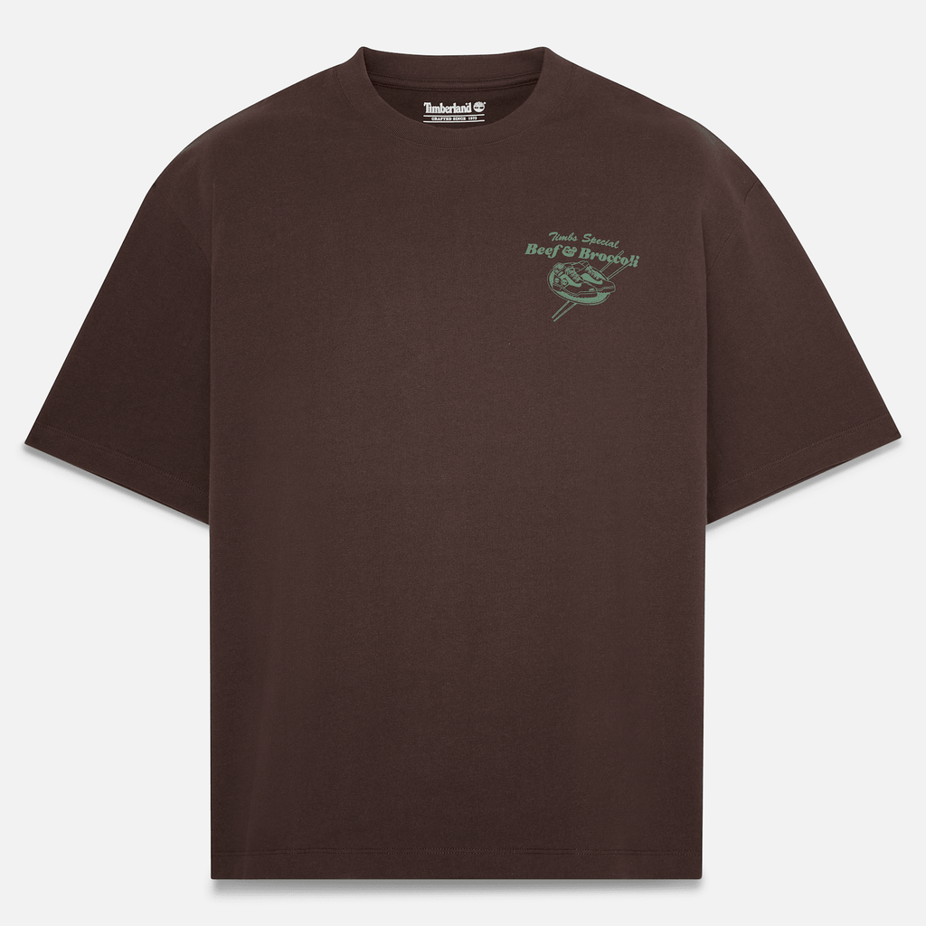 Mens Beef  Broccoli Graphic TShirt TBL Dark Brown HERO