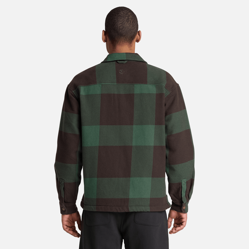 Mens FleeceLined Checkered Overshirt TBL Dark Brown ALT8