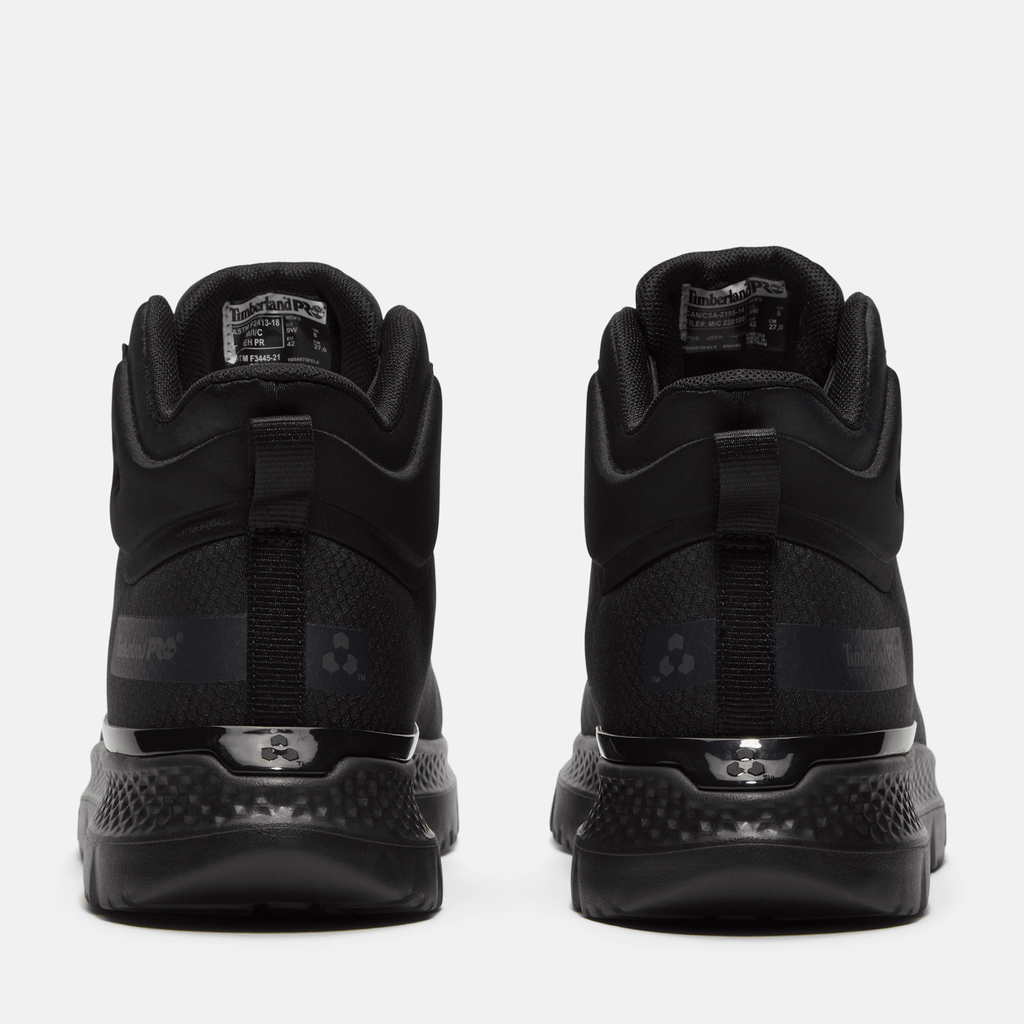 Mens Intercept Mid CSA Steel Toe Work Sneaker TBL Black Ripstop Nylon ALT5