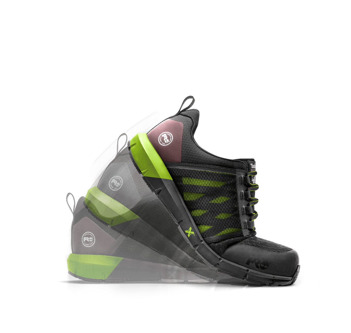Mens Radius Composite Toe Work Sneaker TBL Black HiVis ALT4