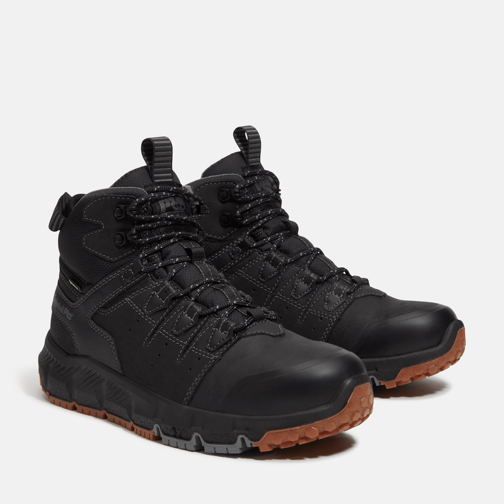 Mens Tempe 6 Soft Toe Waterproof Work Boot TBL Black Leather ALT4