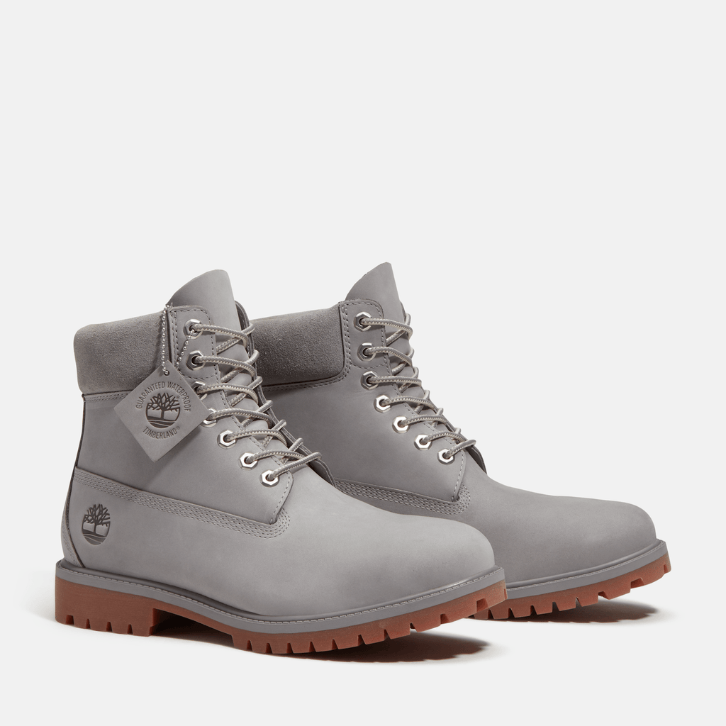 Mens Timberland Heritage 6Inch Waterproof Boot TBL Medium Greyout Nubuck ALT4