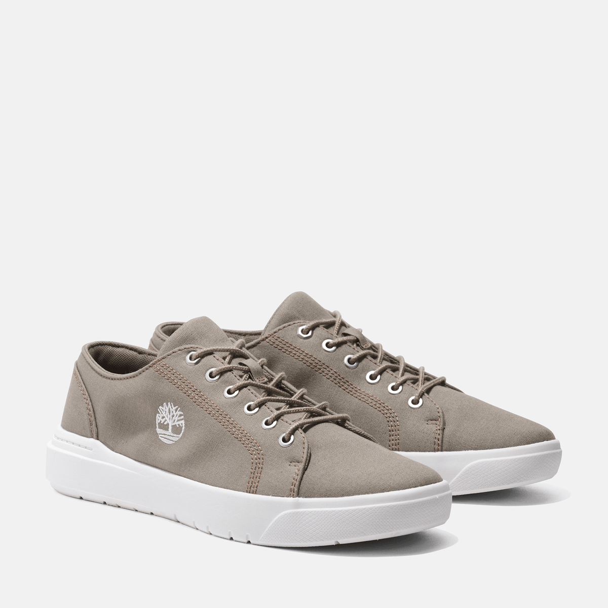 Mens Timberland Seneca Bay Sneaker TBL Light Taupe Canvas ALT4