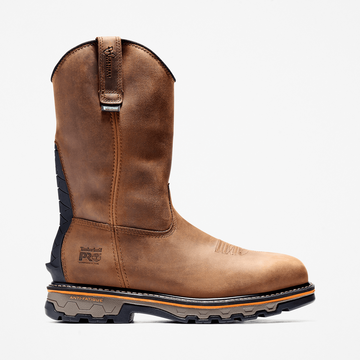 Mens True Grit Pull On Composite Toe Waterproof Work Boot TBL Earth Brown HERO