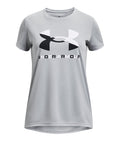 UA Velocity Big Logo Girls' Short Sleeve - Gray
