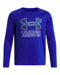 UA Tech™ Hybrid Print Boys' Long Sleeve - Blue