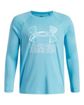 UA Tech™ Hybrid Print Boys' Long Sleeve - Blue