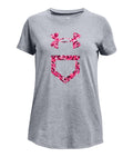 UA Plate Fill Girls' Short Sleeve - Gray