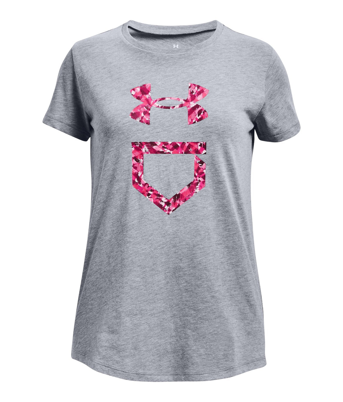 UA Plate Fill Girls' Short Sleeve - Gray