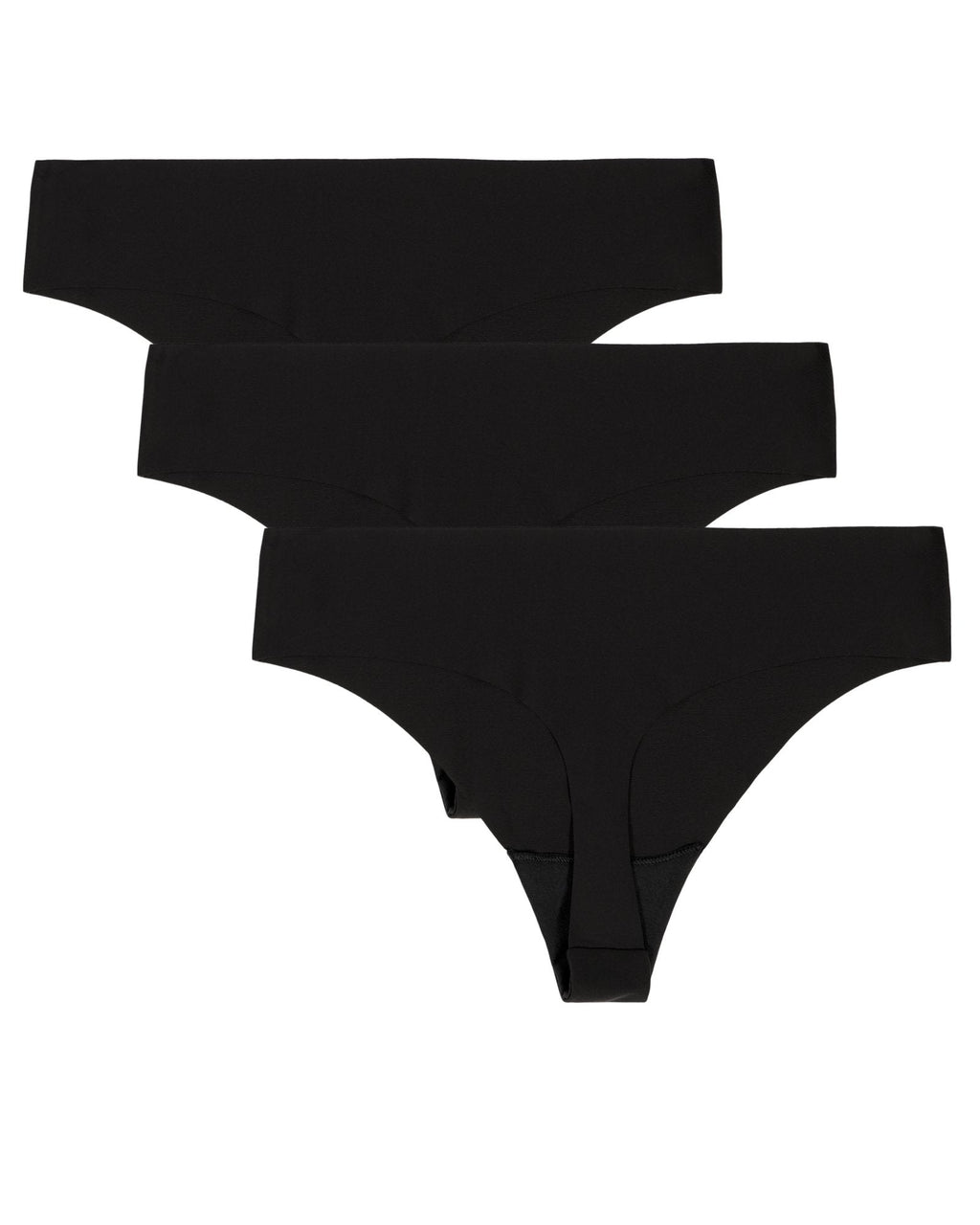 UA Pure Stretch Women's 3-Pack No Show Thong - Black