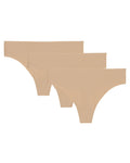 UA Essential Stretch Women's 3-Pack No Show Thong - Brown