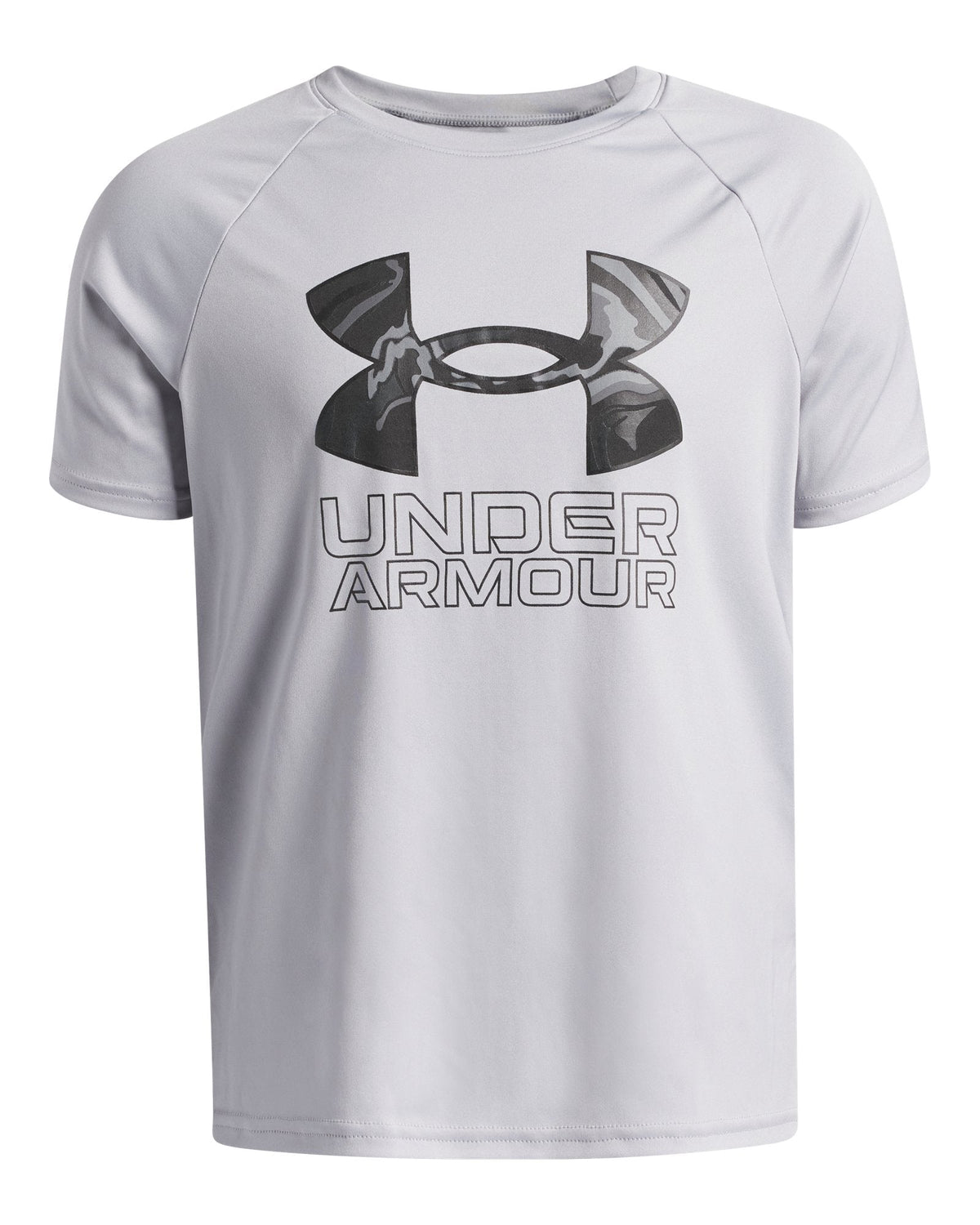 UA Tech™ Hybrid Print Boys' Short Sleeve - Gray