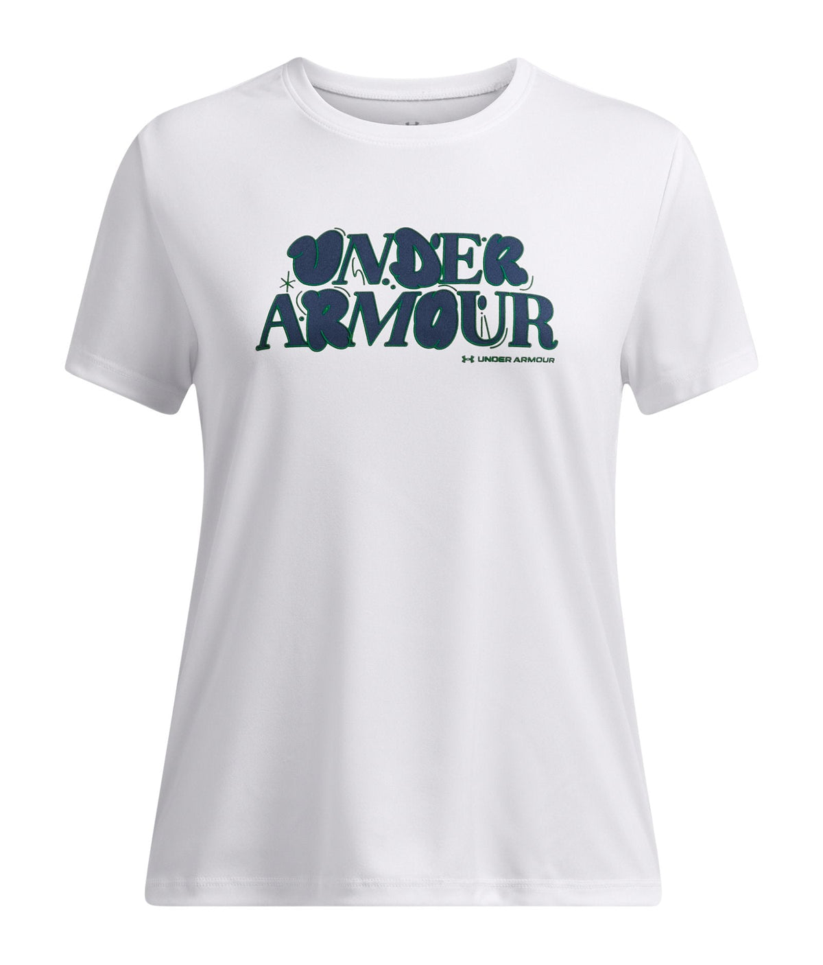 UA Tech™ Wordmark Girls' Short Sleeve - White