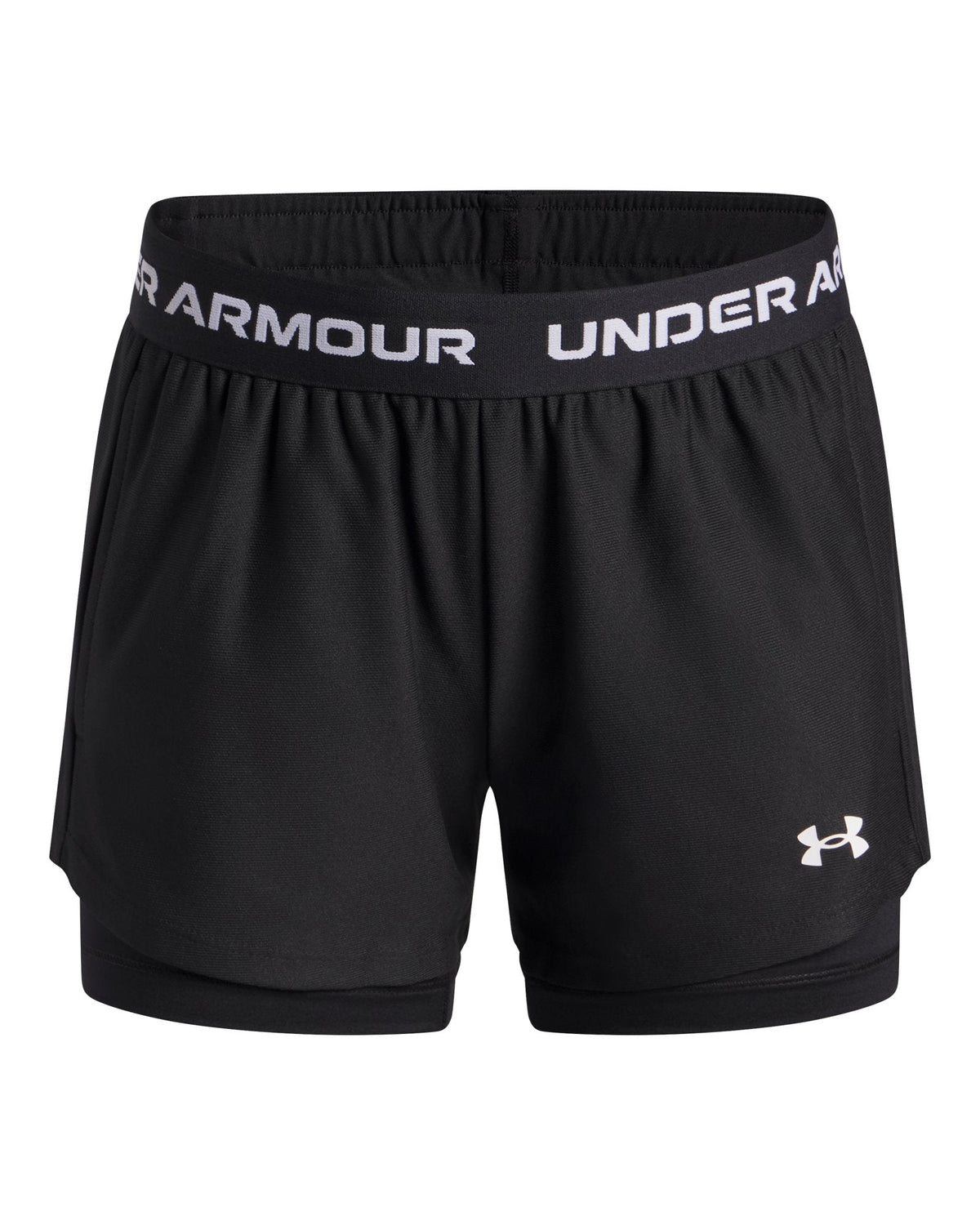UA Tech™ Play Up Girls' 2-in-1 Shorts - Black