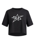 UA Logo Star Girls' Short Sleeve - Black