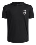 UA Utility Lightweight Boys' Short Sleeve Hoodie - Black