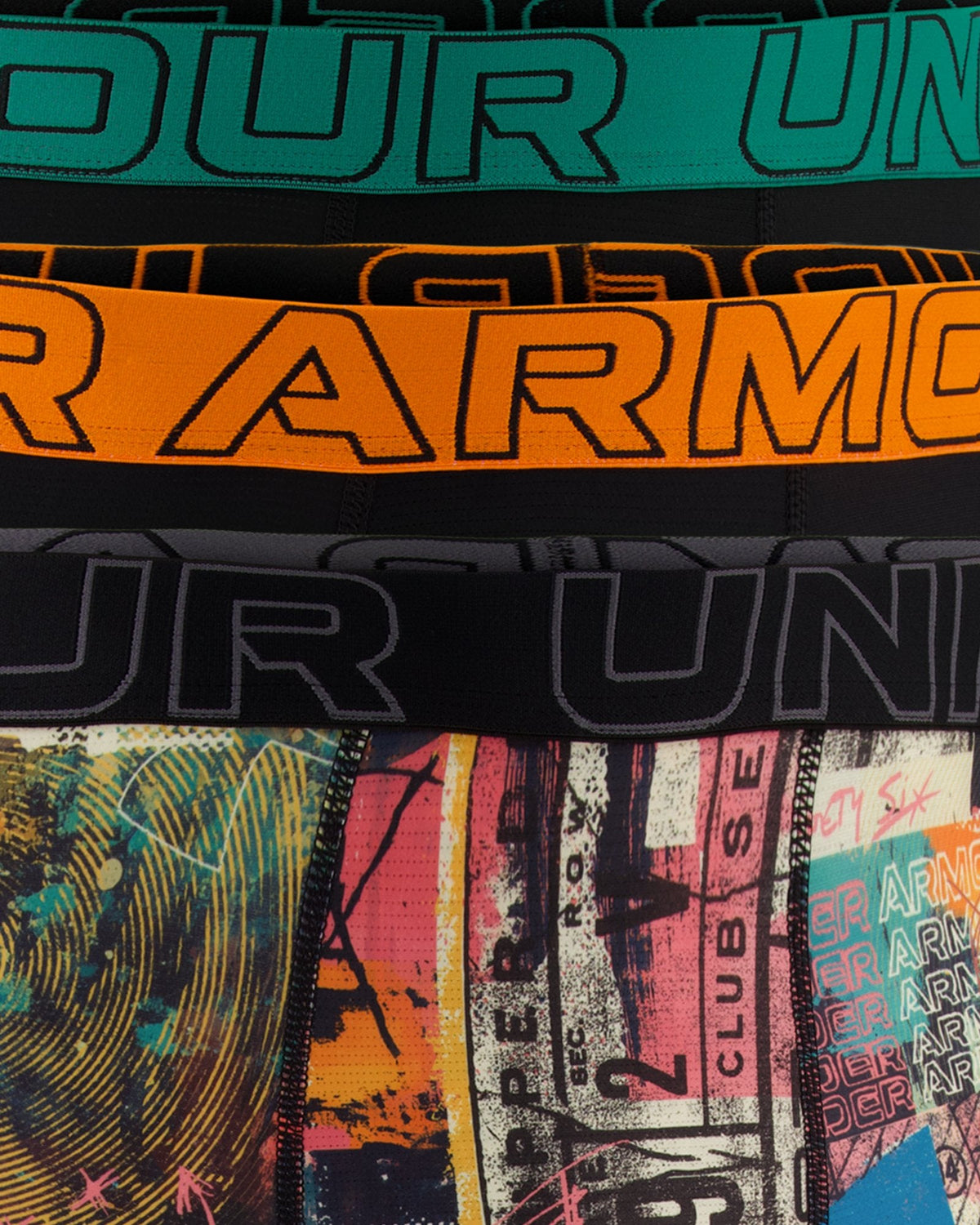 UA Performance Tech Mesh Graphic Men's 3-Pack 6" Boxerjock® - Black