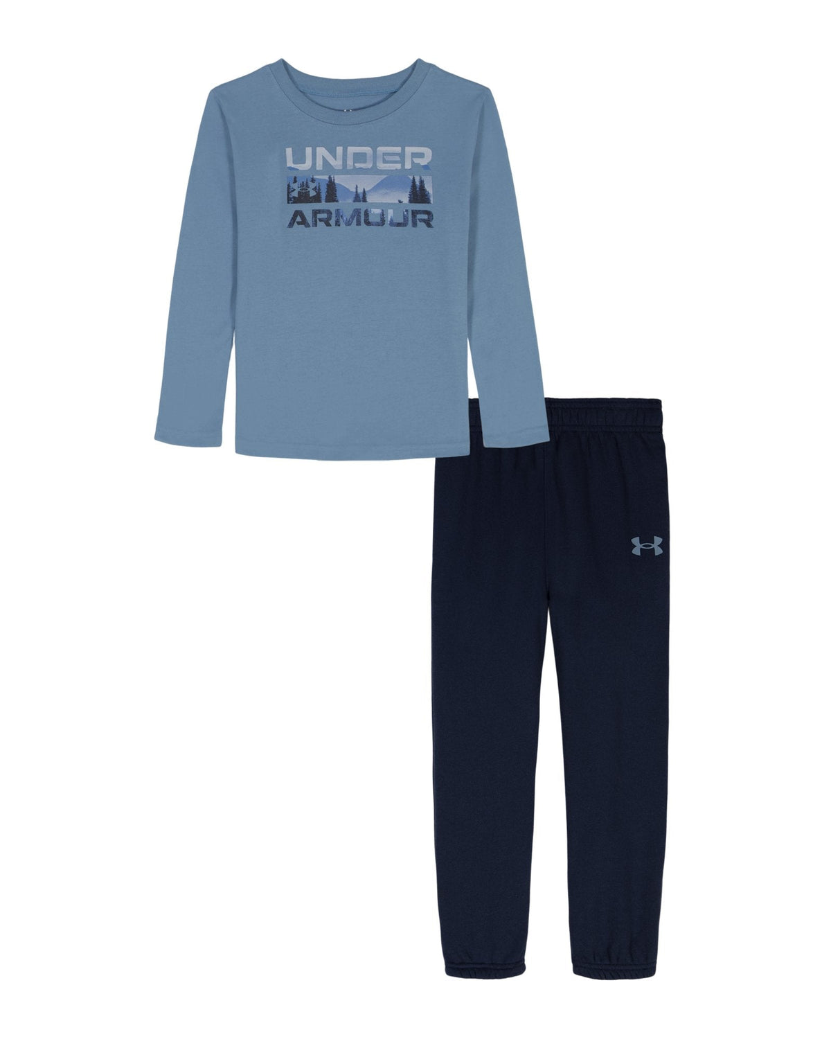 UA Stacked Logo Little Boys' Long Sleeve & Joggers Set - Blue