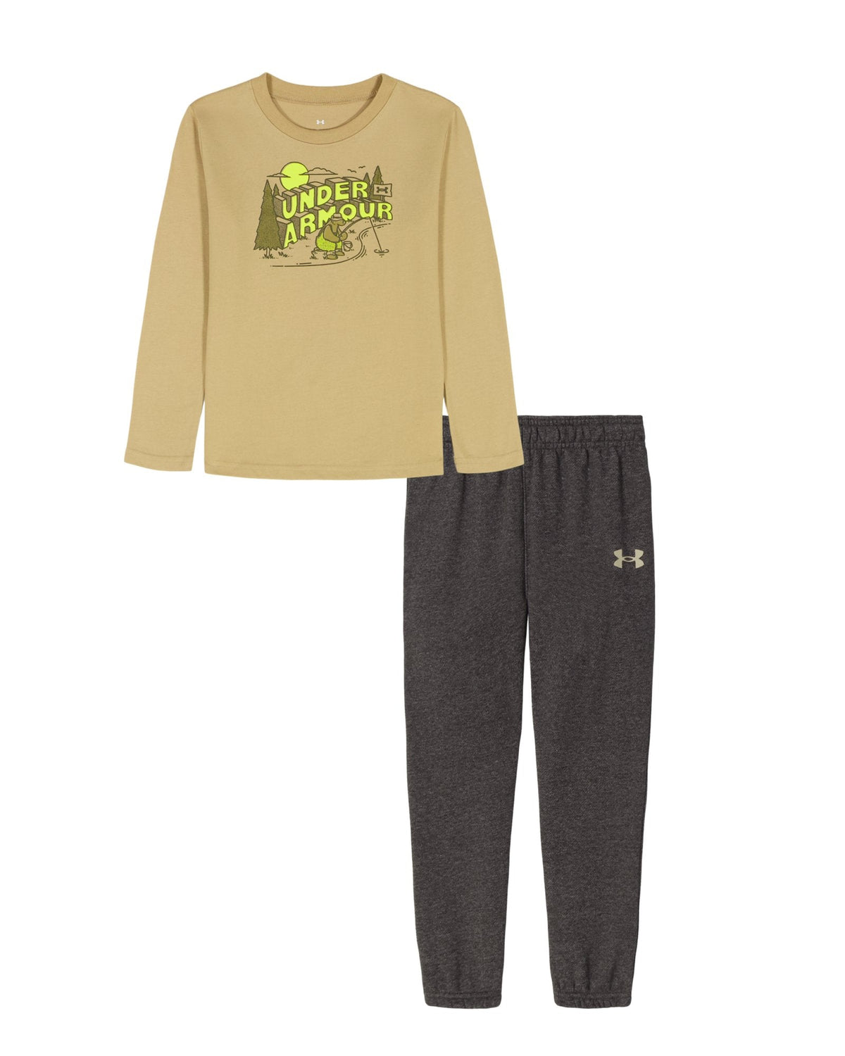 UA Bear Fishing Toddler Boys' Long Sleeve & Joggers Set - Brown