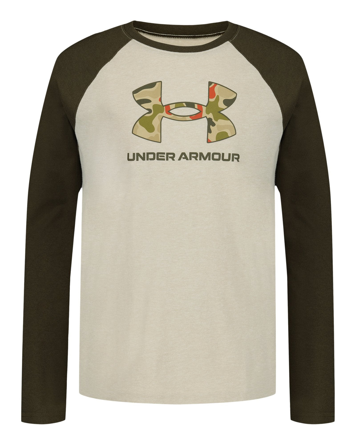 UA Frogskin Boys' Long Sleeve Raglan - Brown