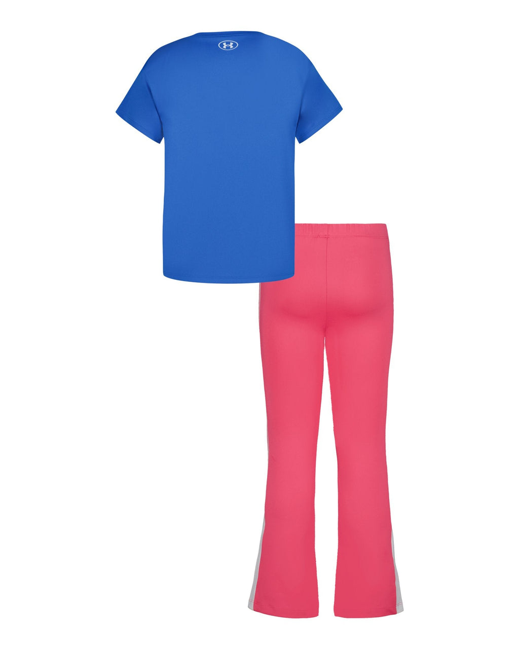 UA Glitter Logo & Side-Stripe Infant Girls' Short Sleeve & Yoga Pants Set - Blue