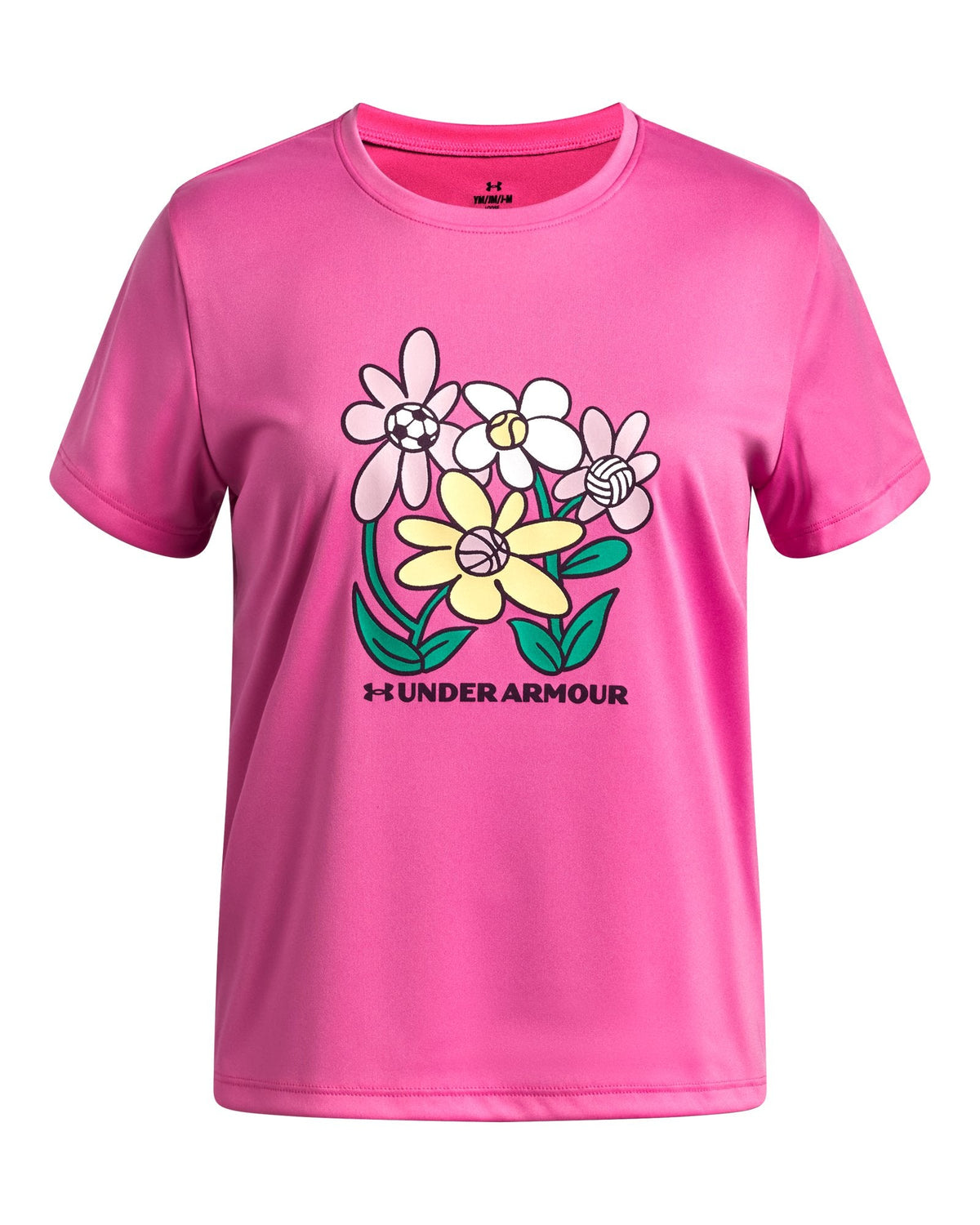 UA Tech™ Floral Sport Graphic Girls' Short Sleeve - Pink
