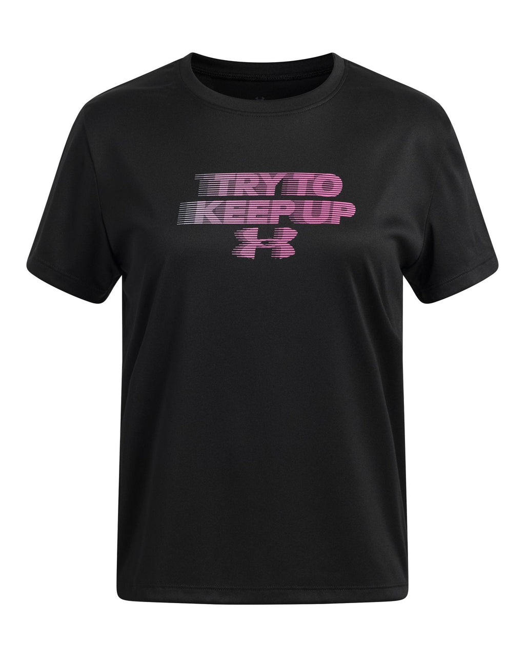 UA Tech™ Keep Up Graphic Girls' Short Sleeve - Black