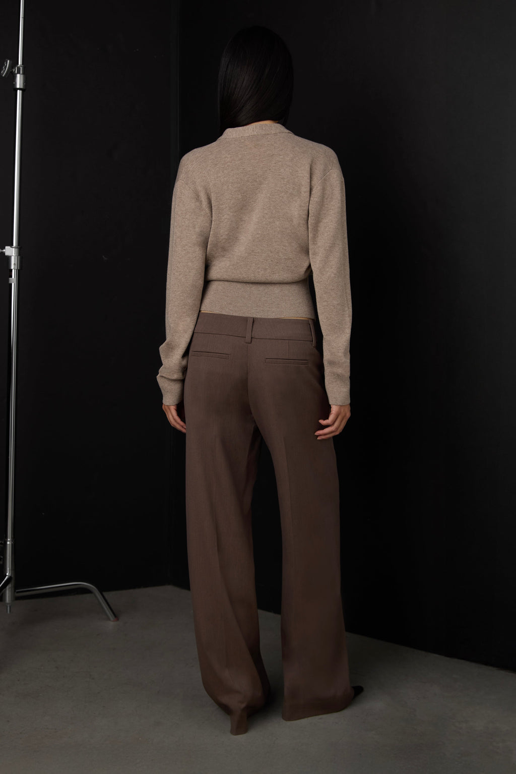 DRAPED WRAP KNIT SWEATER