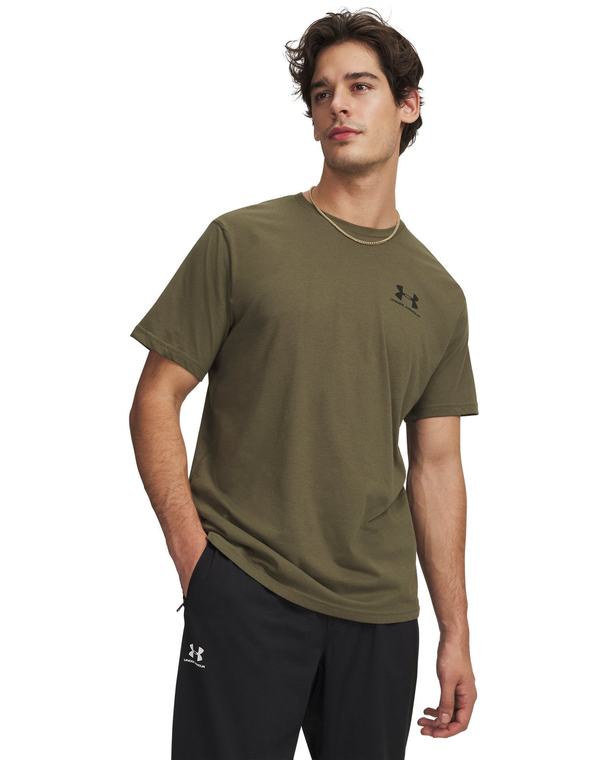 UA Left Chest Logo Men's Short Sleeve - Green